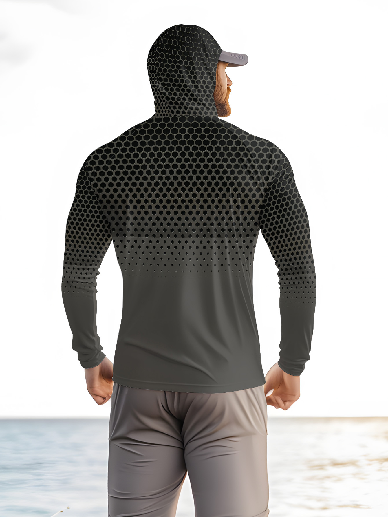 Men Hood Fishing Shirt long sl - đánh giá và giá Summer Knit Clothing