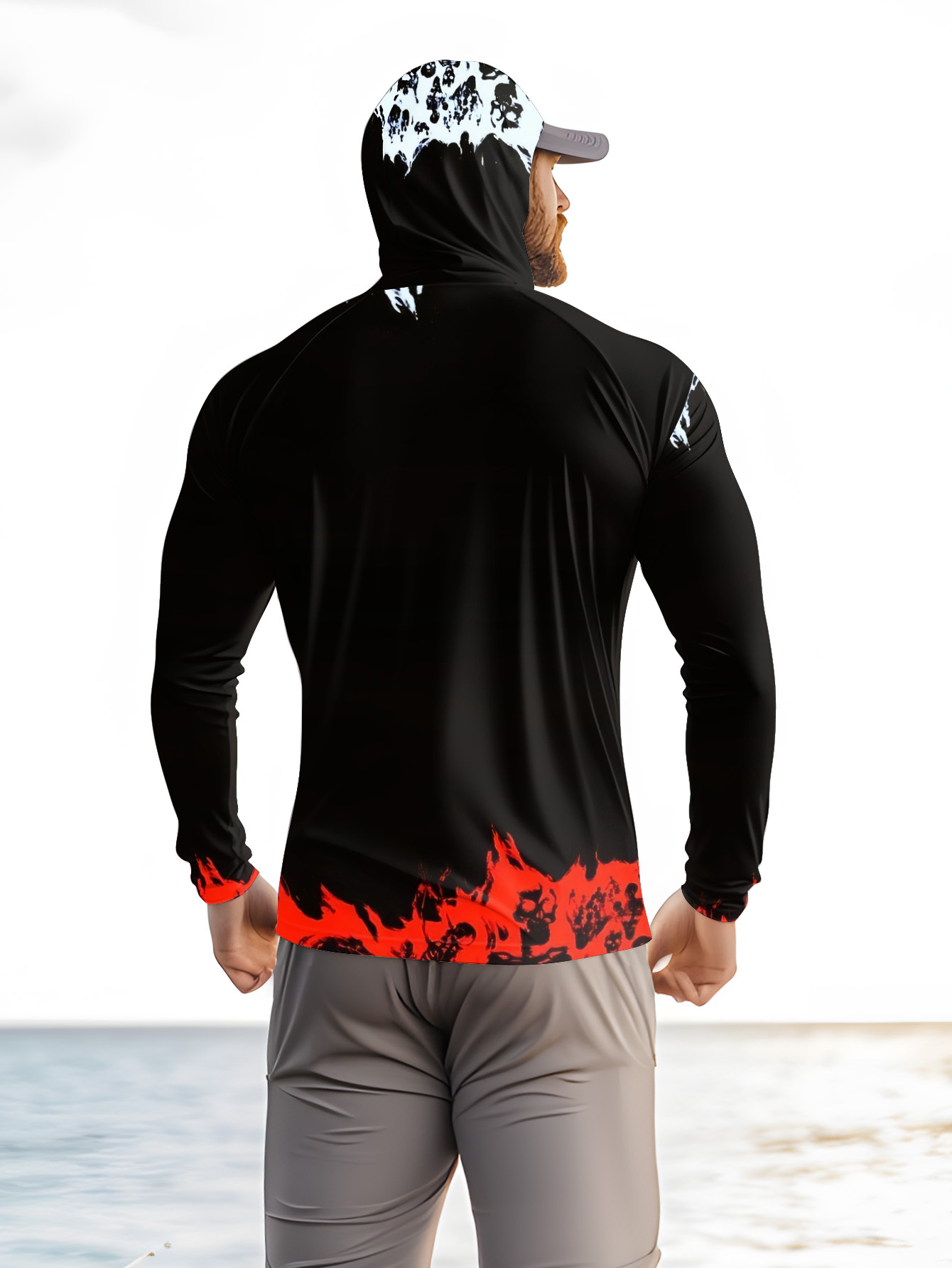 Men Hood Fishing Shirt long sl - đánh giá và giá Rash Guard Long Sleeve