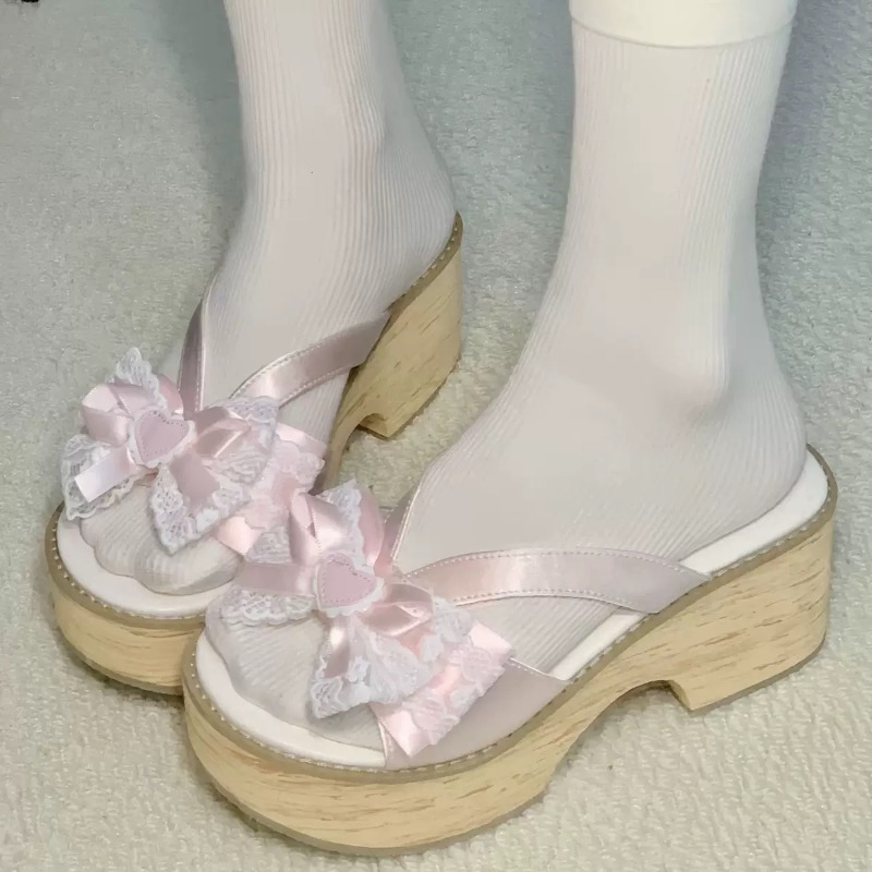 Sweet Bow Wood Grain Thick Bot - đánh giá và giá Summer Clothing Offers