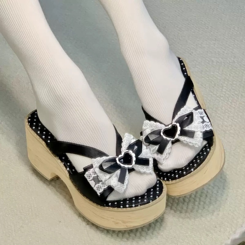Sweet Bow Wood Grain Thick Bot - đánh giá và giá Summer Clothing Offers