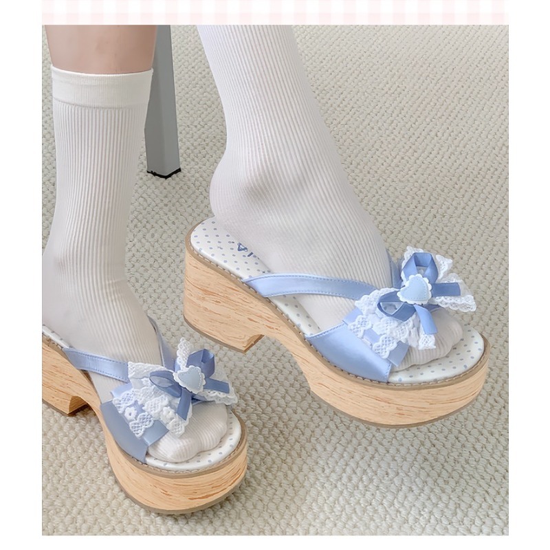 Sweet Bow Wood Grain Thick Bot - đánh giá và giá Summer Clothing Offers