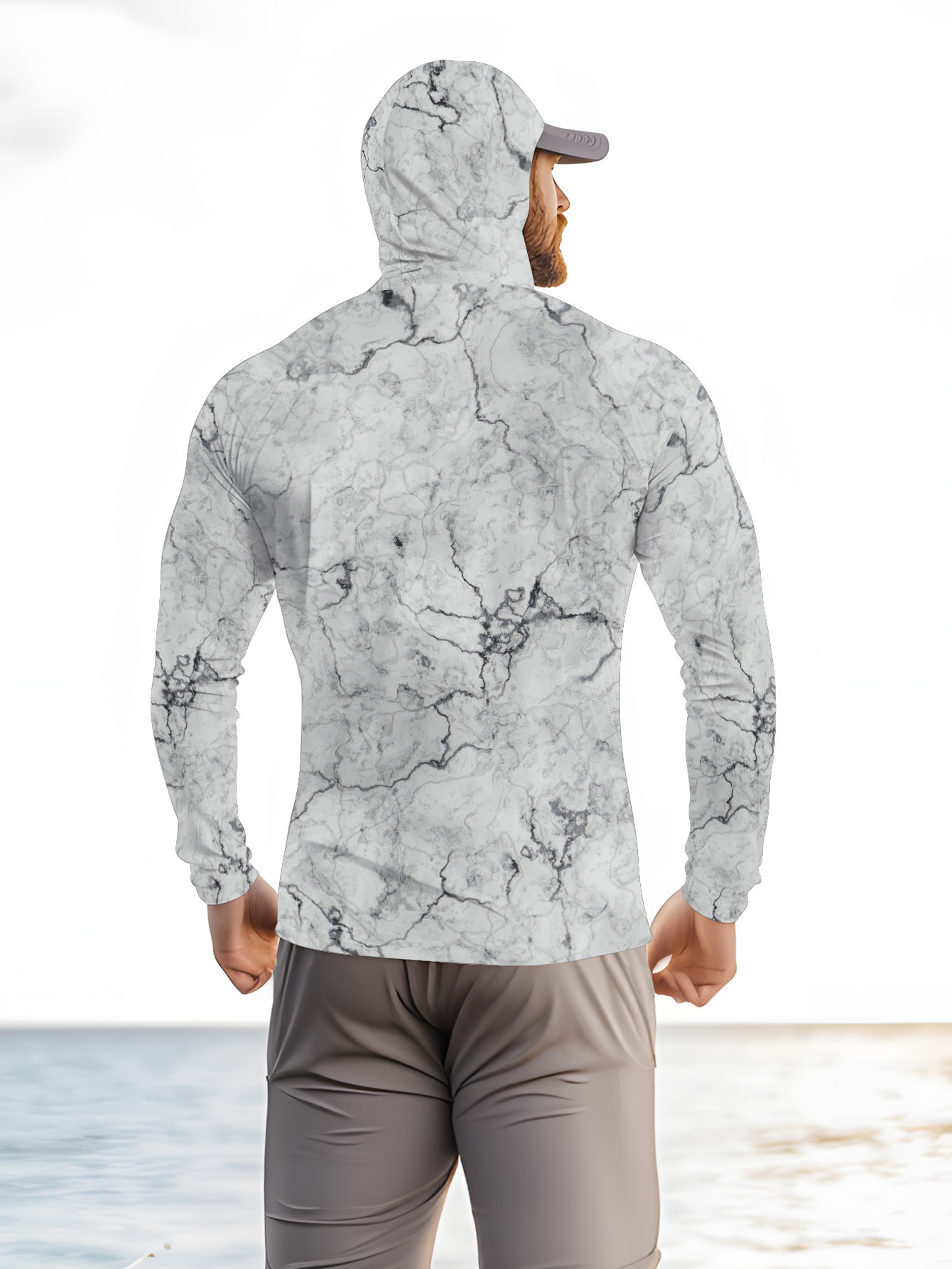 Men Hood Fishing Shirt long sl - đánh giá và giá Summer Knit Clothing
